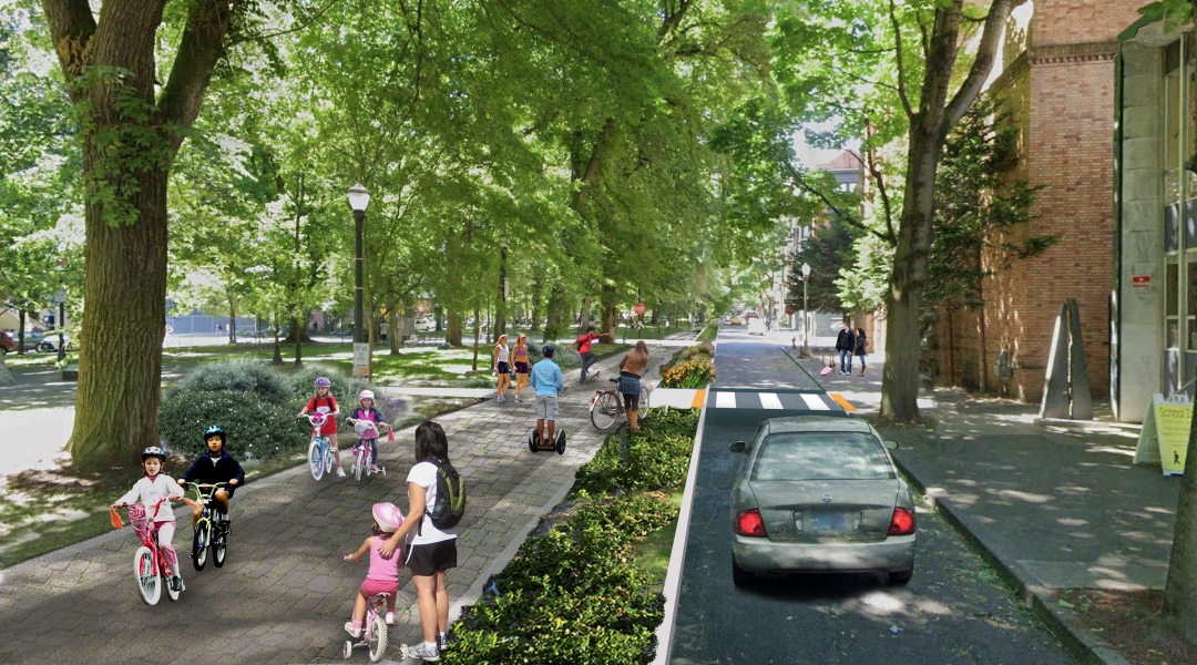 Rendering of the Green Loop on the South Park Blocks